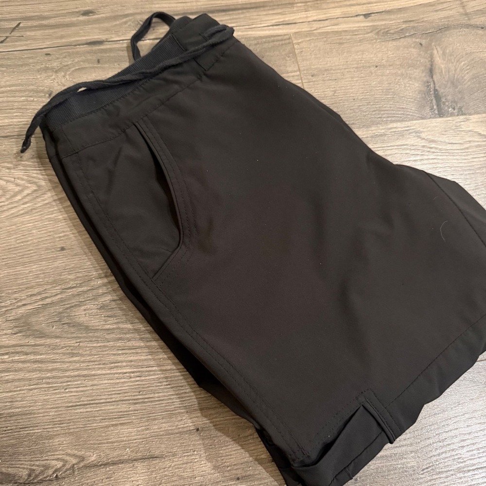 Intro Casual Elegance Black Stretch Cargo Capri Pants Womens 12 Drawstring Crop